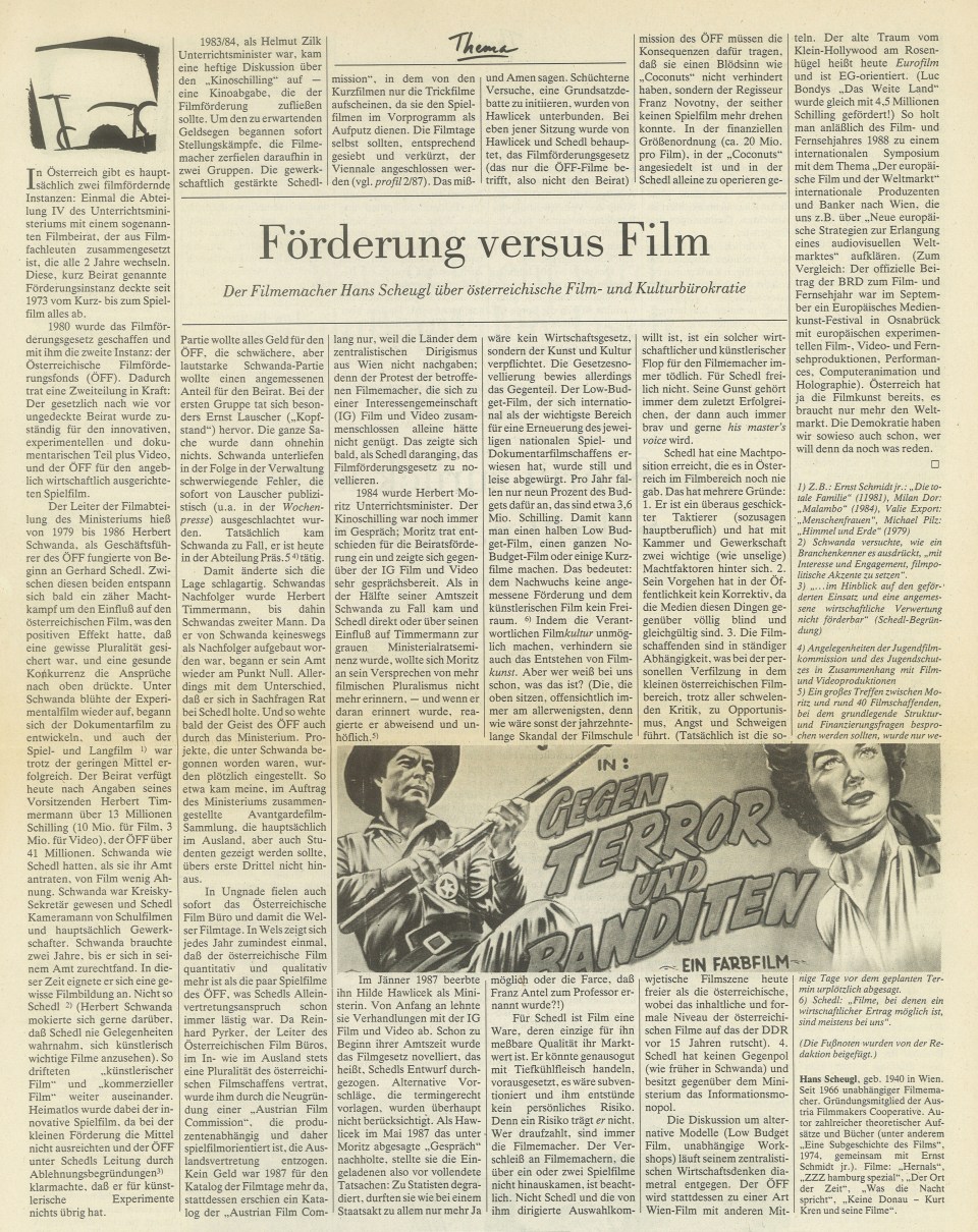 HansScheugl-1988-Filmförderung versus Film